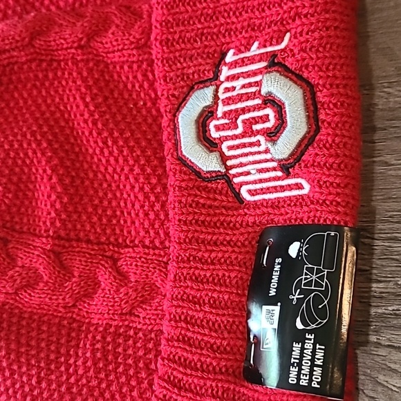 Ohio State New Era Knit Hat with Removable Pom Pom - Picture 2 of 3